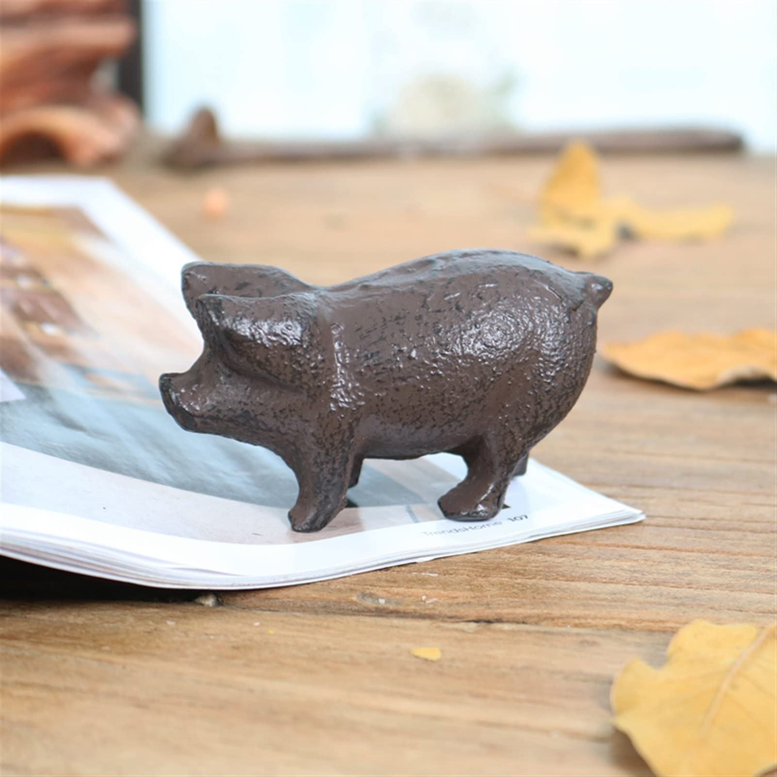 Amazon.co.jp: 鋳鉄製 文鎮 筆置き 書鎮 ネコ ねこ ブタ イノシシ 鉄製